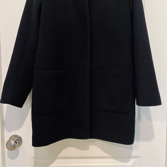 Abercrombie & Fitch Women's Wool Blend Collarless Coat in Black Size Small - Picture 5 of 15